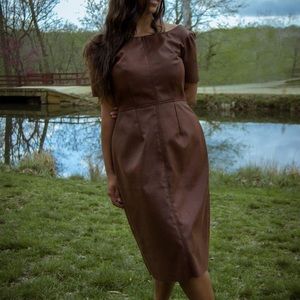 Sample sale! Faux Leather Structured Dress